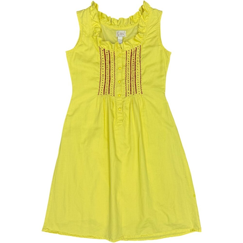 Women's TRACY PORTER Poetic Boho Dress Golden Yellow w/Embroidery | Size 4-6